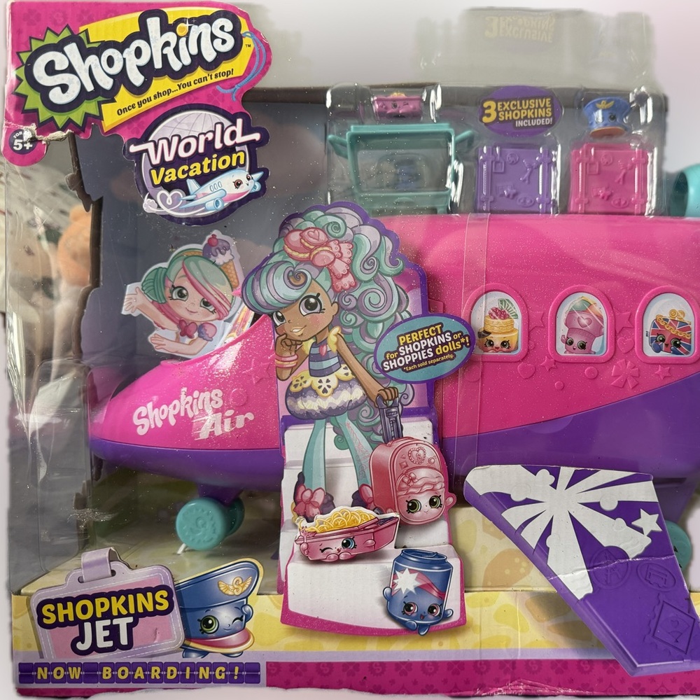 NIB Shopkins World Vacation Jet Plane Playset
